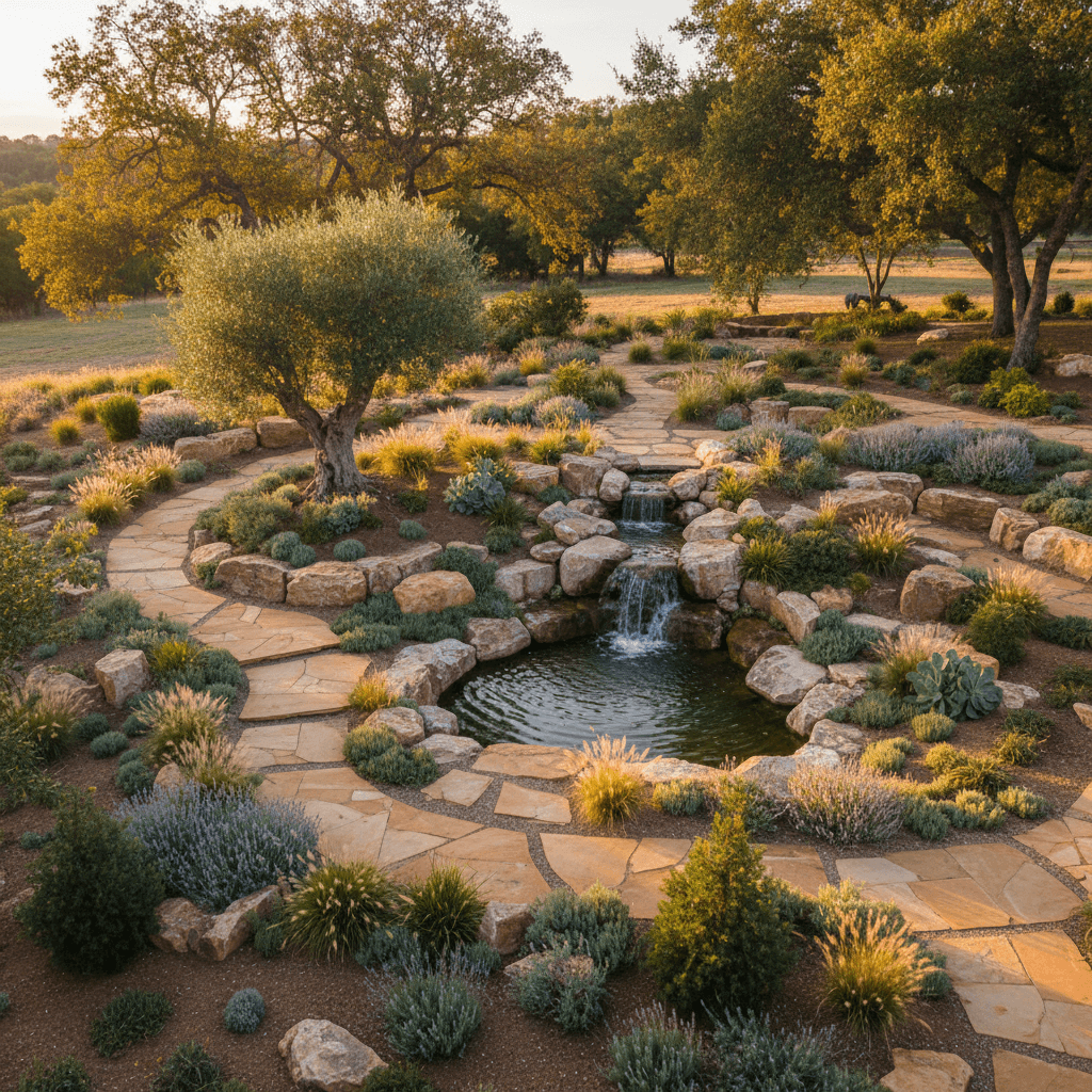 Complete landscape design integration across acreage property